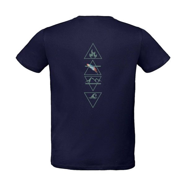 Dunkelblaues Herren T-Shirt mit 4-Elemente Aufdruck