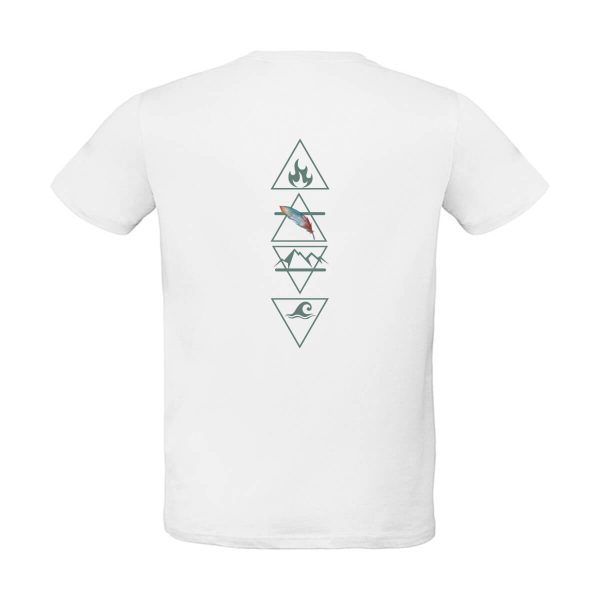 Weisses Herren T-Shirt mit 4-Elemente Aufdruck