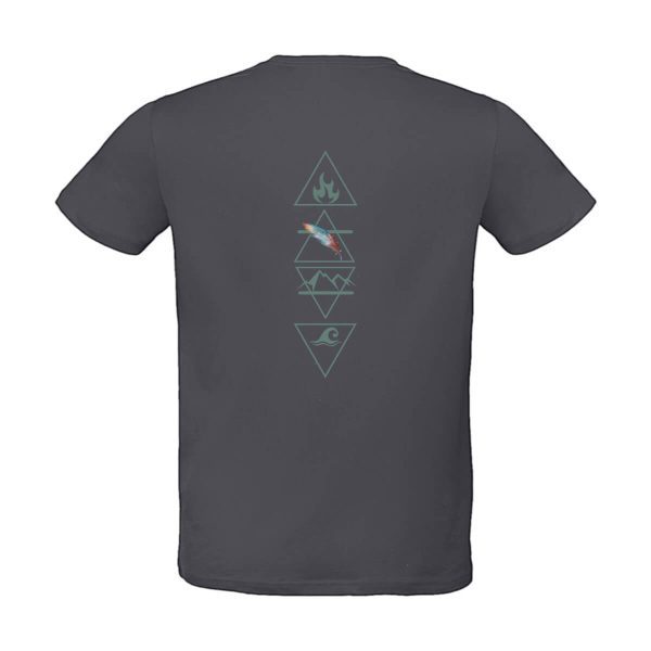Dunkelgraues Herren T-Shirt mit 4-Elemente Aufdruck
