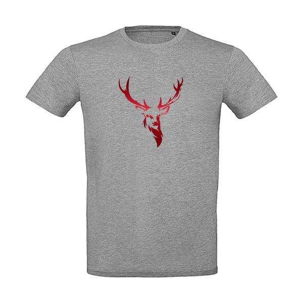T-Shirt mit rotem Hirsch Aufdruck