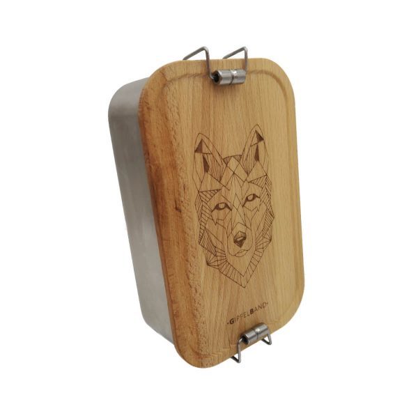 Lunchbox Mit Wolf Lasergravur