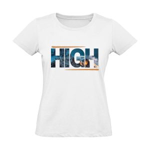 Weißes Damen T-Shirt mit High Aufschrift