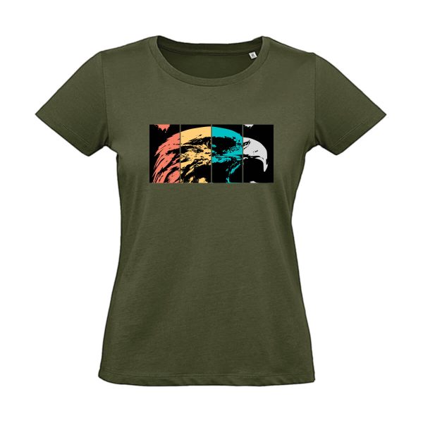 Grünes Damen T-Shirt mit Adler Motiv