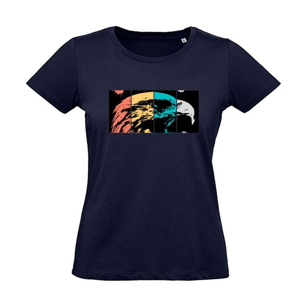 Blaues Damen T-Shirt mit Adler Motiv
