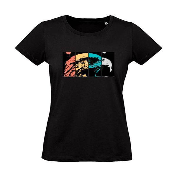 Schwarzes Damen T-Shirt mit Adler Motiv
