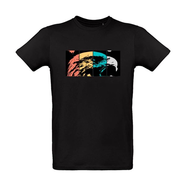 Schwarzes Herren T-Shirt mit Adler Motiv