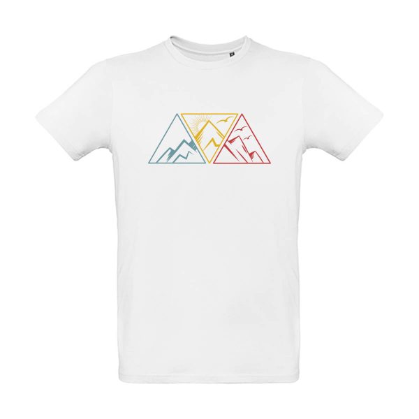 Weisses Herren T-Shirt mit Berg Motiv