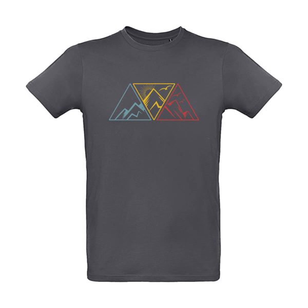 Graues Herren T-Shirt mit Berg Motiv