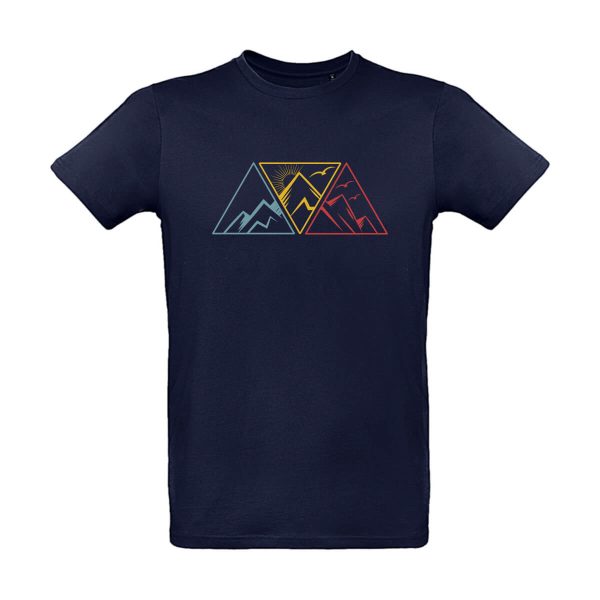 Blaues Herren T-Shirt mit Berg Motiv