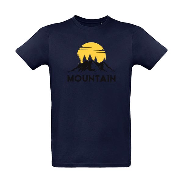 Blaues Herren T-Shirt mit Berg Motiv