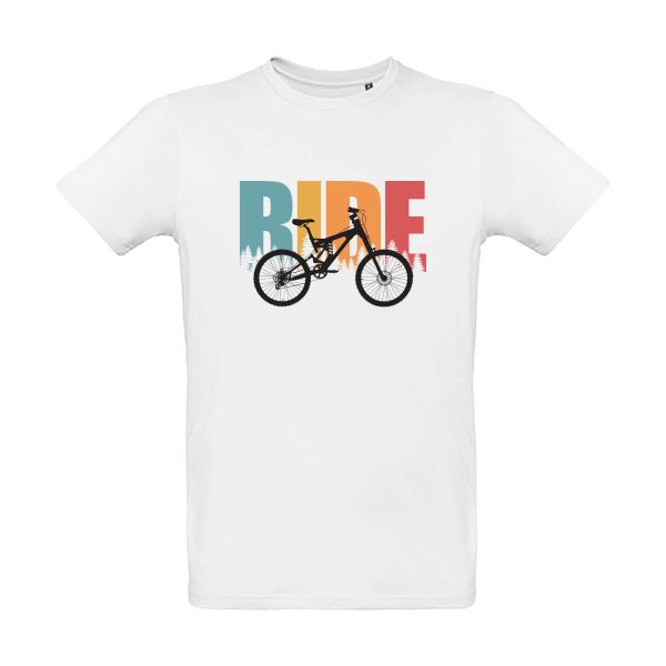 Weißes Herren T-Shirt mit Ride Aufschrift