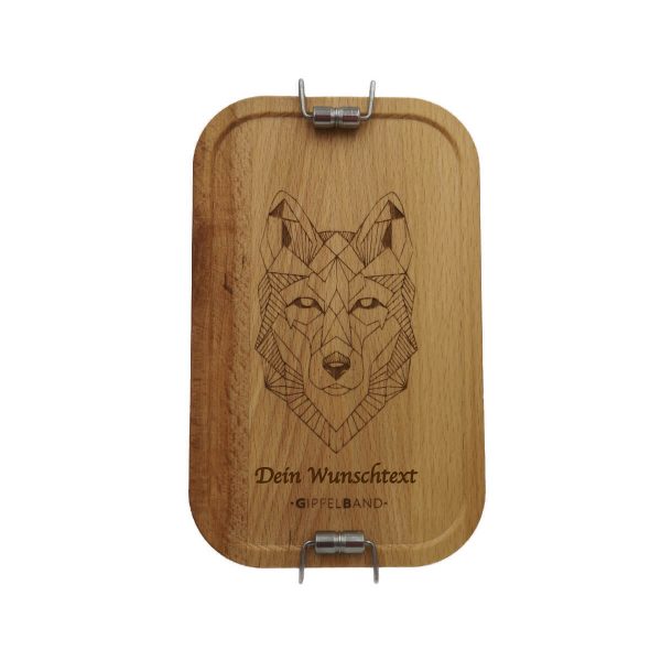 Lunchbox mit Wolf und Wunsch Gravur